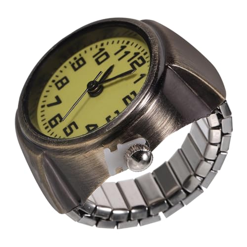 LEDMOMO リングウォッチ ユニークなリング 時計 リング ビジネス ファッション 輪 ステンレス リンク 防水 フリ ア 数字文字盤 ミニ腕時計 リングウォッチ メンズ